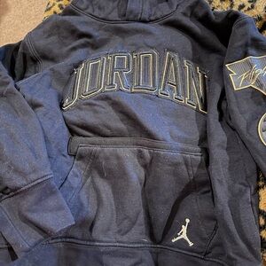 Jordan Black Hoodie with Gold-Trim Embroidered Logo